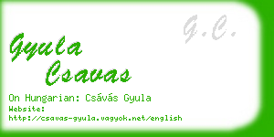 gyula csavas business card