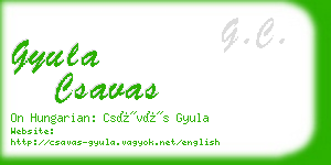 gyula csavas business card